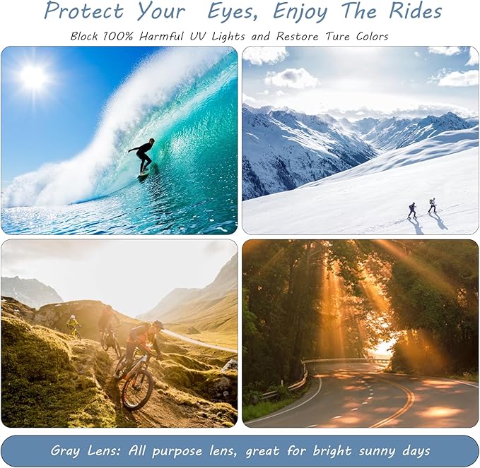 Powersports Glasses Safety Motorcycle Goggle, Anti-fog, Wrap around, Windproof, Hunting, Riding, Mowing,Men and Women