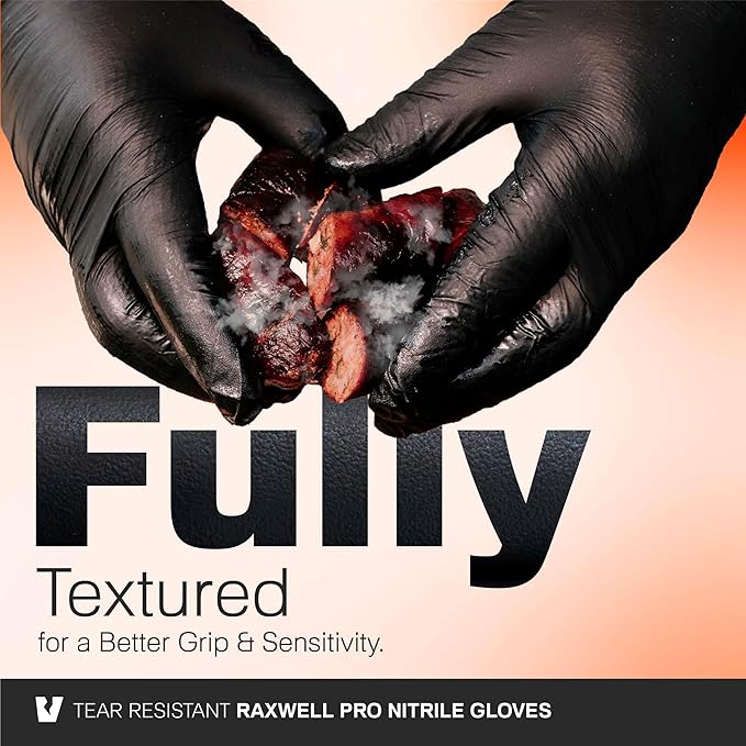 Raxwell BBQ Gloves - 6 Heat Resistant Cotton Liners + 100 Nitrile Food Prep Gloves for Barbecue Smoker, Cooking & Hot Food - Size Large - BBQ Accessories - Grilling Accessories