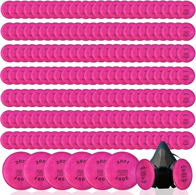 250PCS (125Pack) 2091 Filters for Respirator,Installed on Filter,Compatible with 6000 6200 6800 7000 FF-402 for Against Painting Welding Woodworking