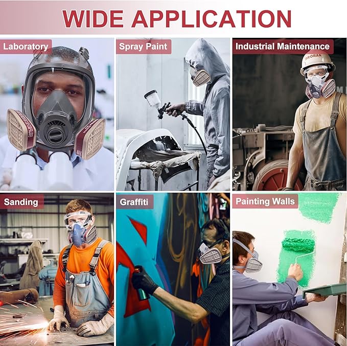 15 Pairs Respirator Cartridges & Filters, 6001 Filter Cartridges for Respirator, Paint, Chemical and Pollen, Respirator Filters for 6200, 6502, 7502, 6800, 4008, FF402 Series Respirator