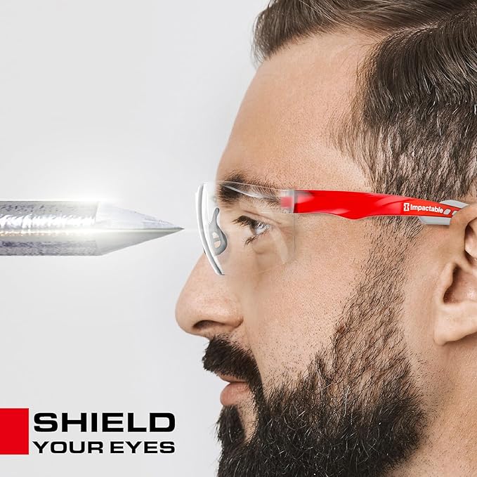 ANSI Z87.1 Safety Glasses, Anti-Fog UV Impact Scratch Resistant for Eye Protection at Work, Sports, Shooting, Pickleball, Racquetball, Clear Wraparound Lenses, No-Slip Nose Grip, 1 Pack