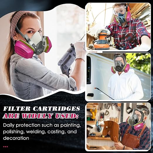 3 Pair 60926 Respirator Cartridges, 60926 Respirator Filters for Gas Mask, Protects Against Dust, Organic Vapors Gas and Pollen, Apply to 6100, 6200, 6502, 7501, 7502, 6800