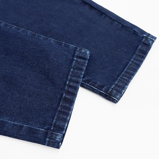 LONGBIDA Men's Denim Bib Overalls Fashion Slim Fit Jumpsuit with Pockets