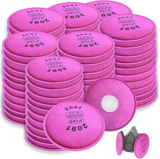 300PCS (150Pack) 2091 Particulate Filter, Installed on Filter Retainer Replacement Cotton for 6000 6200 6800 7000 FF-4 Series Respirator Mask,Use for Against Dust,Grinding,Chemicals,Torch Cutting