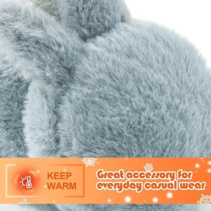Kids Winter Earmuffs Baby Warm Ear Muff Girls Cute Furry Ear Warmers Boys Foldable Ear Covers for Cold Weather