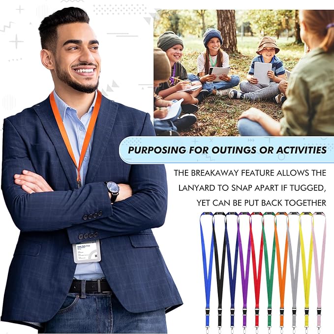 Windyun Break Away Lanyards for ID Badges and Keys Neck Strap with Quick Release Buckle Name Tag Detachable Lanyards