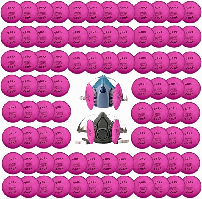 108Pcs(54Pack) 2097 Particulate Filter,2097 Filter Compatible with 6000 6200 6800 7000 FF-4 Series to Replace Filters
