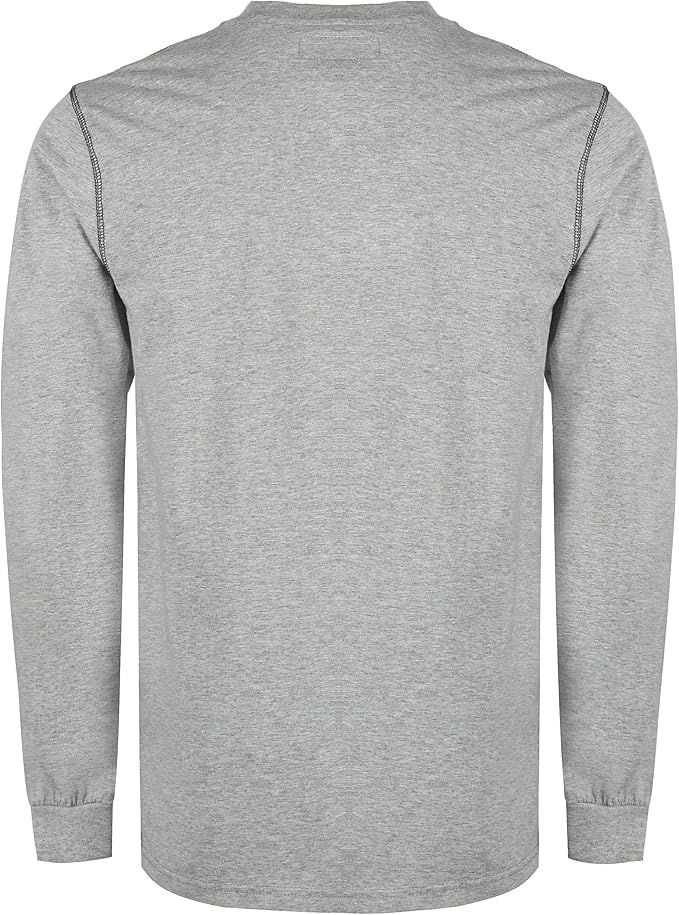 BOCOMAL FR Shirts for Men 5.5oz Lightweight Long Sleeve Work Henley Fire Resistant Shirt CAT2