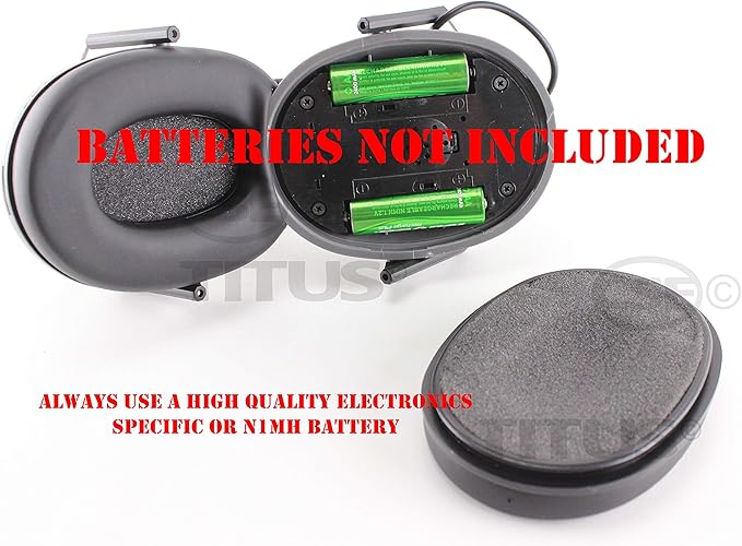TITUS EB2 Low Profile Smart Series Electronic Noise Cancelling Hearing Protection, Noise Management Earmuffs