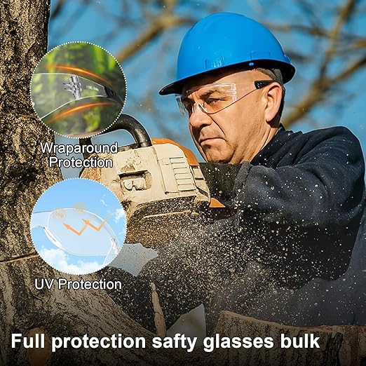 Clear Safety Glasses 80 PACK,ANSI Z87.1 Safety Glasses Bulk, Universal Fit,Impact and Scratch-Resistant Clear Eye Protection for men, Lab,Construction,Shooting Range,Woodworking,Outdoor