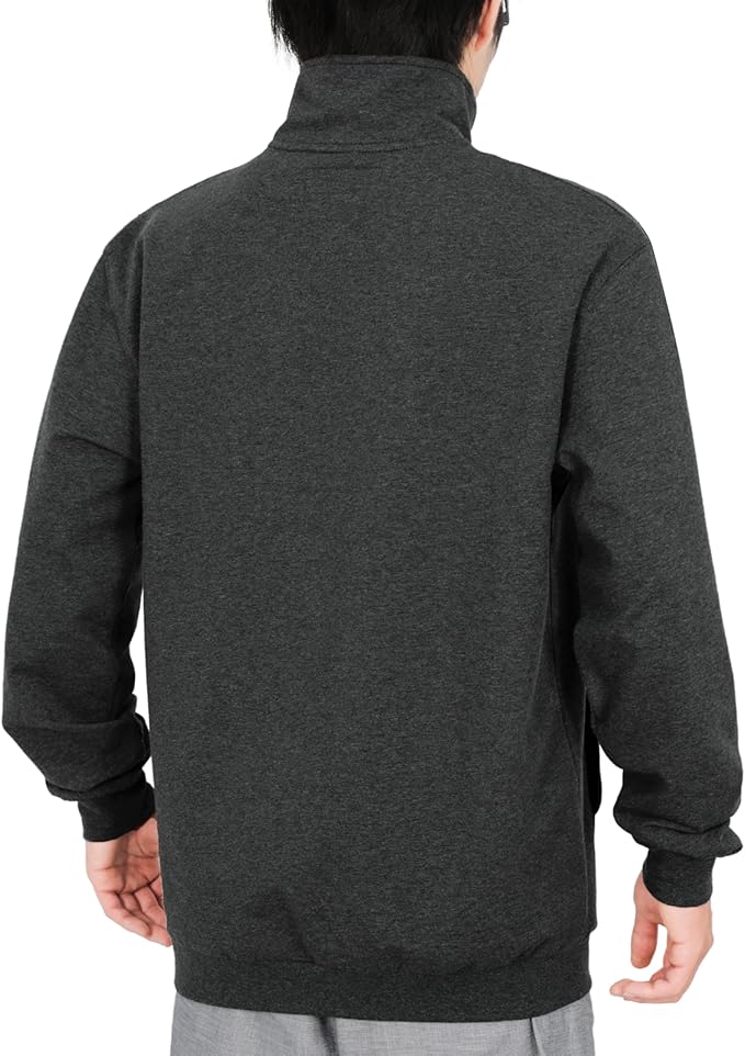 BOCOMAL FR Sweatshirts Midweight Non-Fleece Mock Neck 1/4 Quarter Zipper Water/Stain Repellent Fire Resistant Shirts