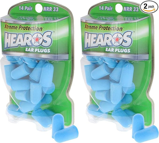 HEAROS Xtreme Ear Plugs - Best in Class Noise Cancelling Disposable Foam Earplugs with NRR 33 Hearing Protection, 14 Pairs (Pack of 2)