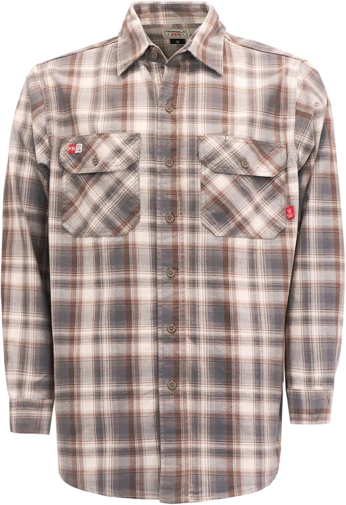 TICOMELA FR Shirts for Men Flame Resistant/Fire Retardant Shirt NFPA2112 7.5oz Men's Welding Shirt