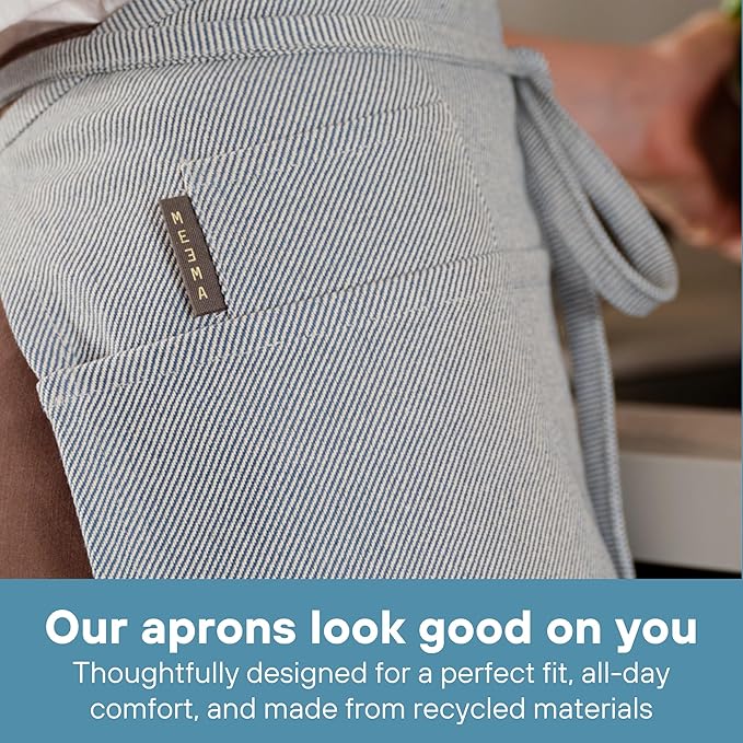MEEMA Bistro Half Apron for Men & Women | Half Aprons for Women With Pockets | Delantales Para Meseros | Waitress Aprons | Server Apron with Pocket