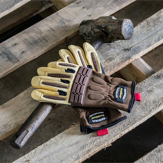 Cestus RH Original, Goatskin Leather Work Gloves for Men, Heavy Duty Working Gloves for Construction, Warehouse, Gardening