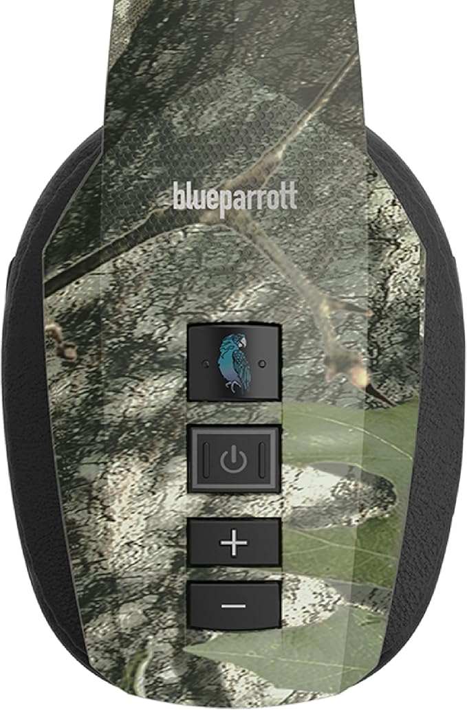 BlueParrott B450-XT Mono Bluetooth Wireless Headphones 96% Noise Canceling Mossy Oak Obsession Edition Trucker Headset with Mic, Comfort Padded Headband, 300 ft. Wireless Range, 24 hrs Talk Time, Camo