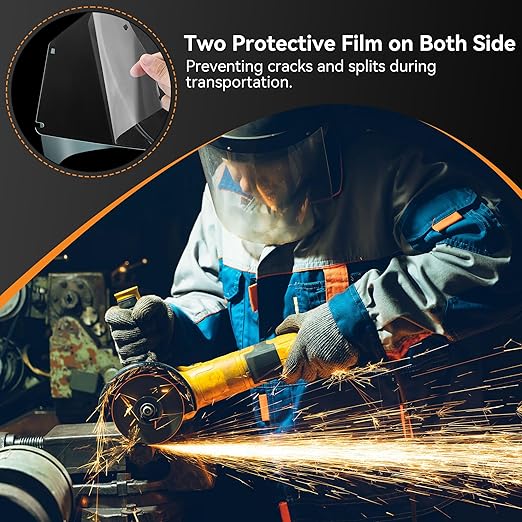 Feekoon 1 Pack Replacement Window Compatible with Jackson Safety MAXVIEW Premium Face Shield Mask, Face Shield Replacement Lens for Grinding, Cutting, Clear Tint, Polycarbonate, Uncoated
