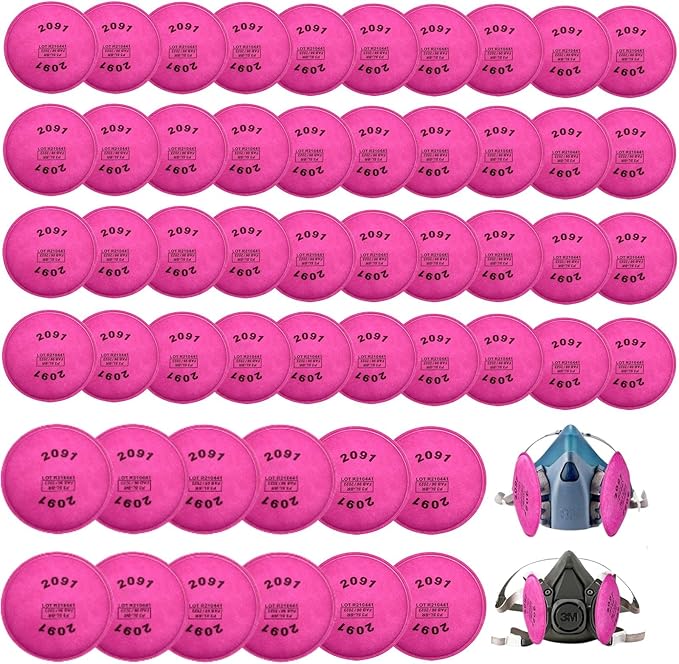 60Pcs(30Pack) 2091 Particulate Filter,Replacement for 6000 6200 6800 7000 FF-4 Item 2091 Filters,Use for Against Dust,Torch Cutting, etc