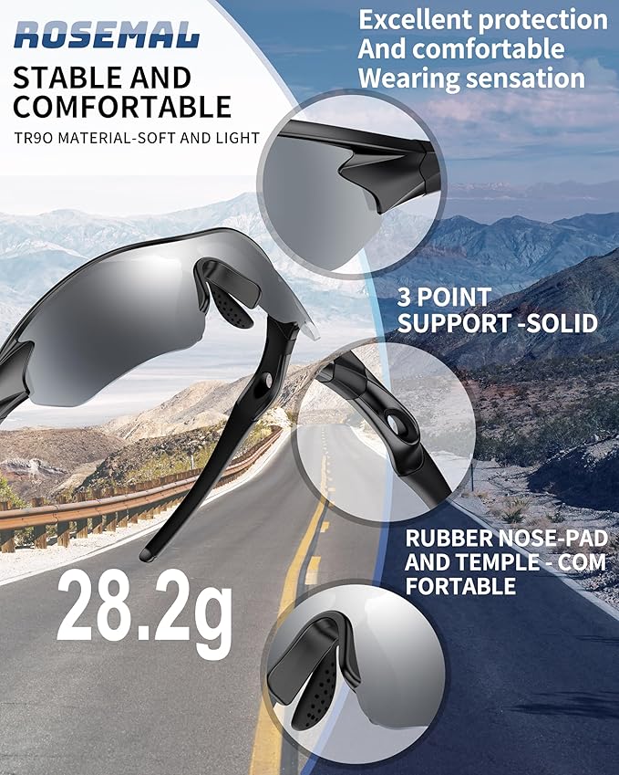 Polarized Sports Sunglasses for Men Women Youth Baseball Running Fishing Tennis Golf Cycling Driving Motor TAC UV400 TR90