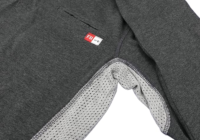 TICOMELA FR Shirts for Men 6oz Flame Retardant Mesh Breathable T-Shirt NFPA2112 Fire Retardant Henley Shirts