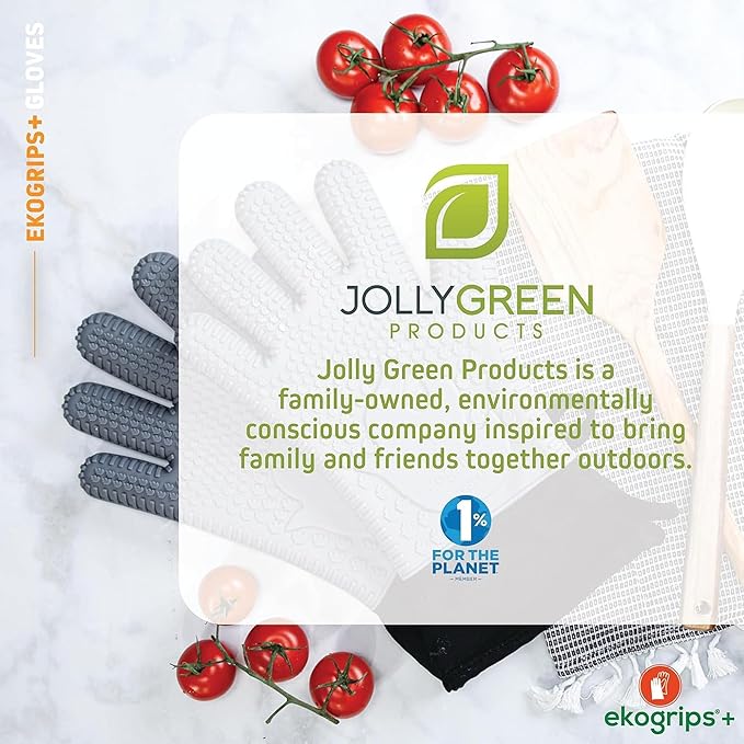 Ekogrips+ Premium Silicone Oven Mitts - Comfy, Waterproof, Heat Resistant BBQ Gloves for Grilling, Long Cuff for Added Protection, 5 Finger Dexterity, 3 Sizes, 4 Colors, S/M, Orange
