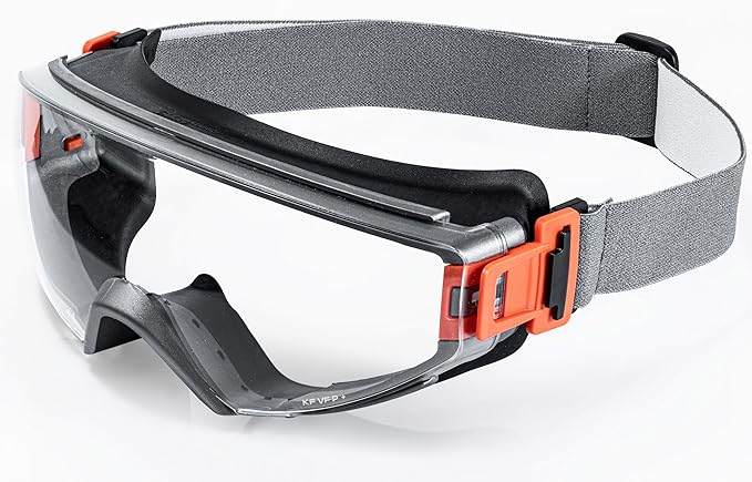 KOZIFACE S60 Safety Goggles, Anti-Fog Full-Seal Protective Eyewear with Strap & Arms, ANSI Z87.1+ Certified