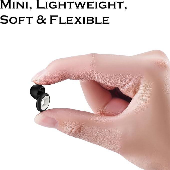 Ear Plugs for Sleeping, Noise Cancelling & Motorcycle Wind Noise - Reusable Earplugs & Hearing Protection in Soft Flexible Silicone for Sleep, Concerts or Focus - NRR 28db Earplugs, 8 Tips S/M/L/XL