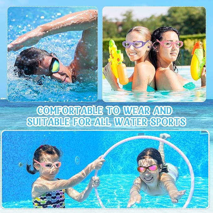 Konohan 8 Pack Kids Goggles Swim Goggles for Adult Kids Swimming Glasses Anti Fog Silicone No Leak Pool Glasses