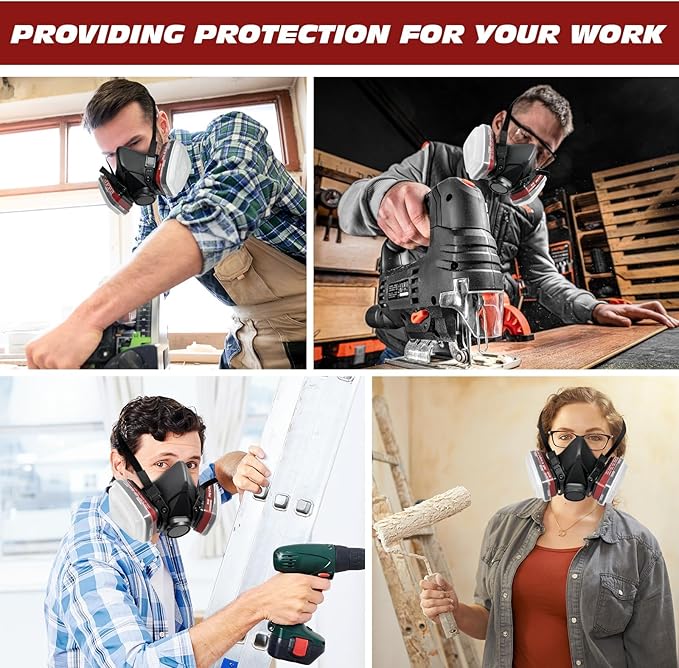 Respirator Mask, Paint Respirator with 6001 Filters for Chemical, Spray Paint, Epoxy Resin,Sanding