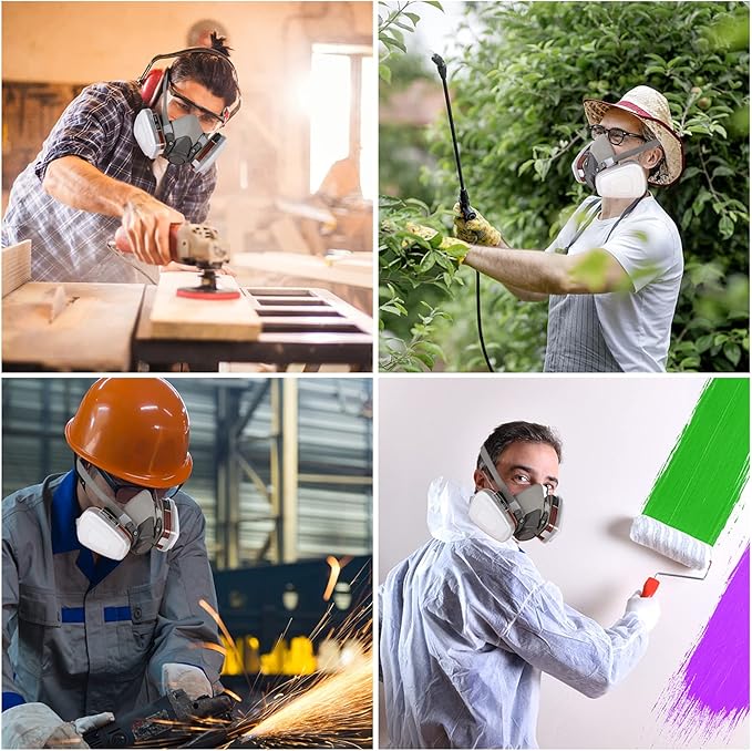 Reusable Half Face Cover - 6200 Half Respirаtor Face Cover，for Paint, Dust and Formaldehyde, Sanding, Polishing,Spraying,Against Dust,Chemicals
