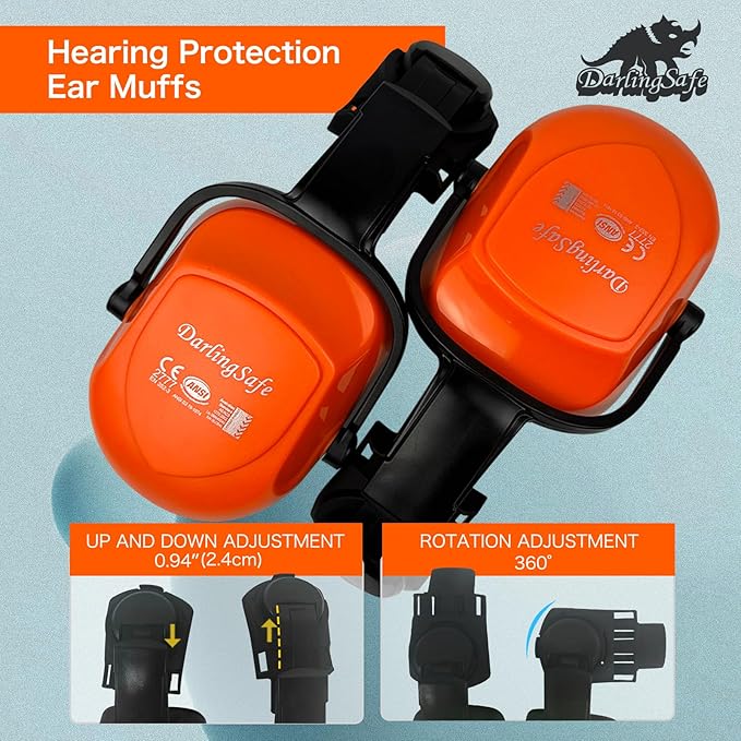 Hard Hat with Visor Ear Muffs Vented Safety Helmet with Visor Earmuffs ANSI Z89.1 Outdoor Work Hardhats Construction