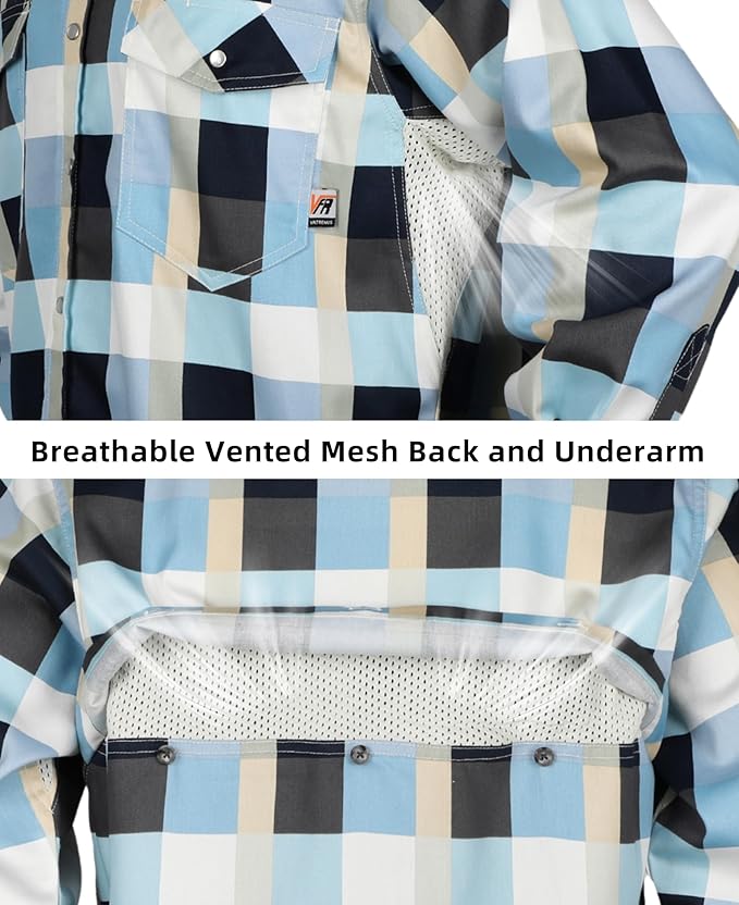VATRENUS FR Shirts for Summer Pearl Snaps Breathable Vented Mesh Back and Underarm Lightweight Flame Resistant Welding Shirt