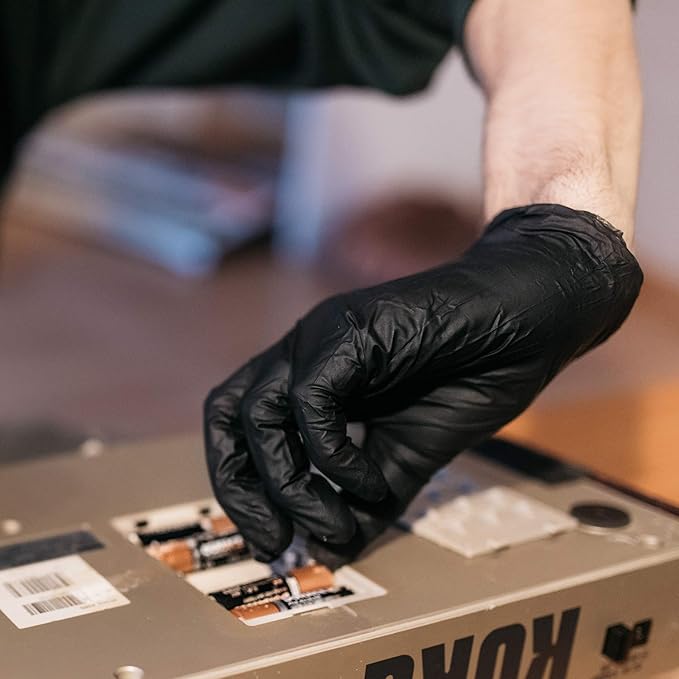 GLOVEWORKS Black Nitrile Gloves, Disposable, Latex Free, 5 Mil