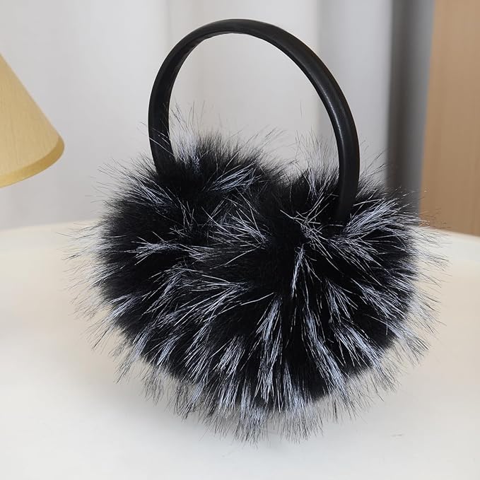 Women's Faux Fur Ear Muffs For Winter Women - Warm Faux Fur Fuzzy Ear Muffs Windproof Cold Weather Ear Warmers