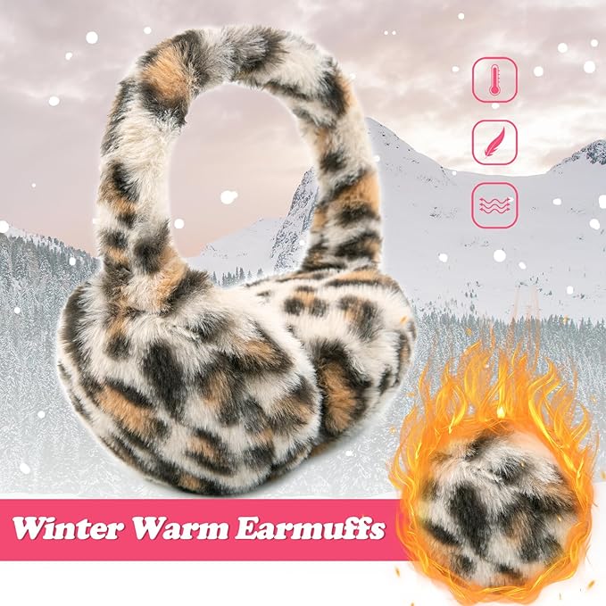 Kids Winter Earmuffs Baby Warm Ear Muff Girls Cute Furry Ear Warmers Boys Foldable Ear Covers for Cold Weather