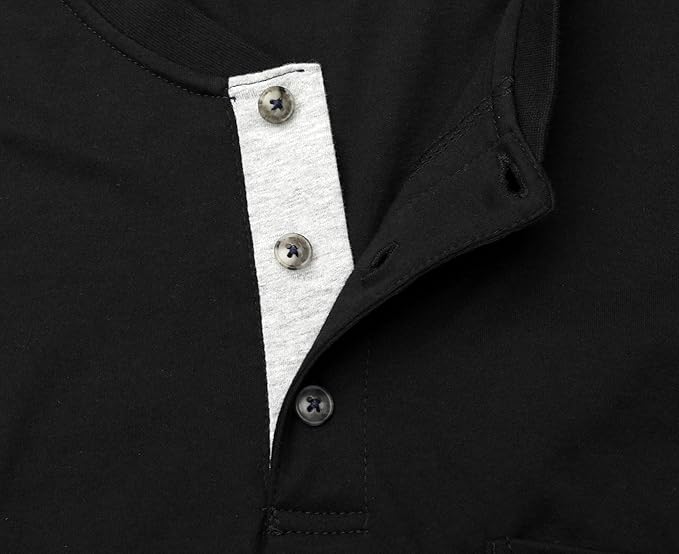 BOCOMAL FR Shirts for Men 5.5oz Lightweight Long Sleeve Work Henley Fire Resistant Shirt CAT2