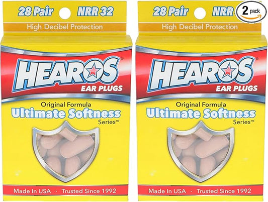 HEAROS Ultimate Softness Series Ear Plugs 28 Pair (Pack of 2)