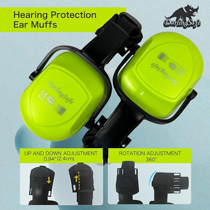 Hard Hat with Visor Ear Muffs Vented Safety Helmet with Visor Earmuffs ANSI Z89.1 Outdoor Work Hardhats Construction