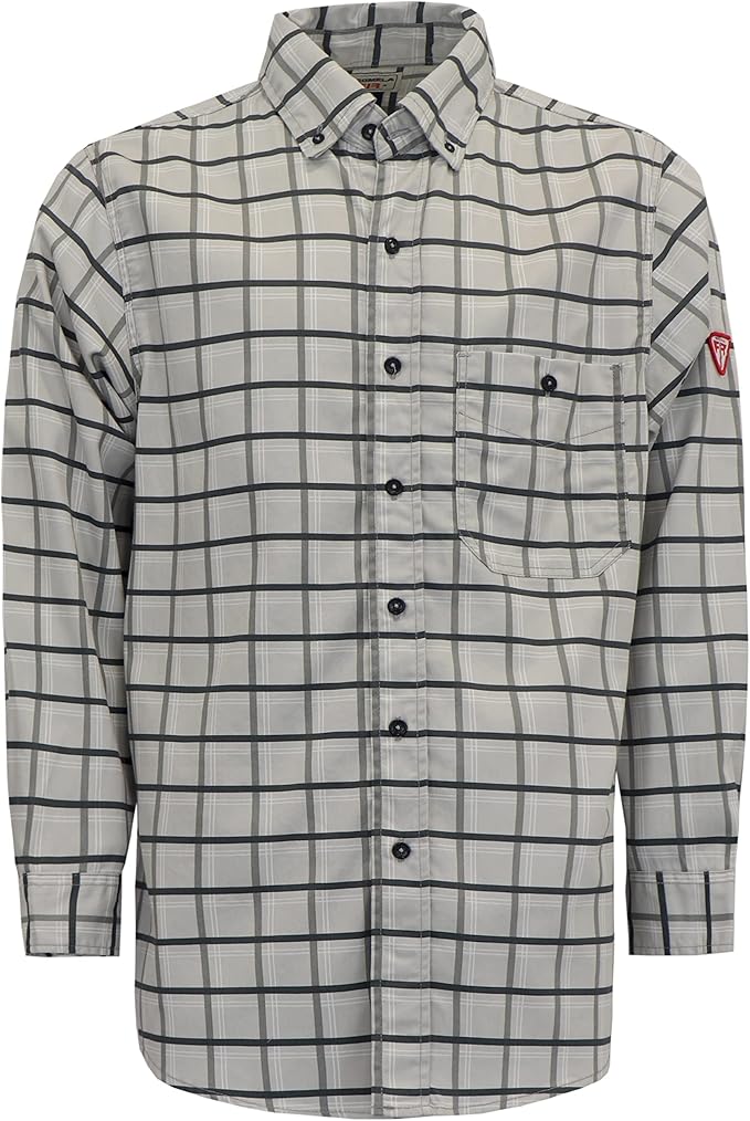 TICOMELA FR Shirt for Men Flame Resistant Shirts 6.5oz Light Weight Plaid Men's Fire Retardant Shirts