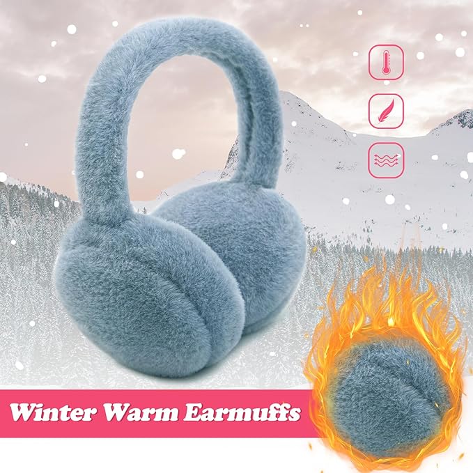 Kids Winter Earmuffs Baby Warm Ear Muff Girls Cute Furry Ear Warmers Boys Foldable Ear Covers for Cold Weather
