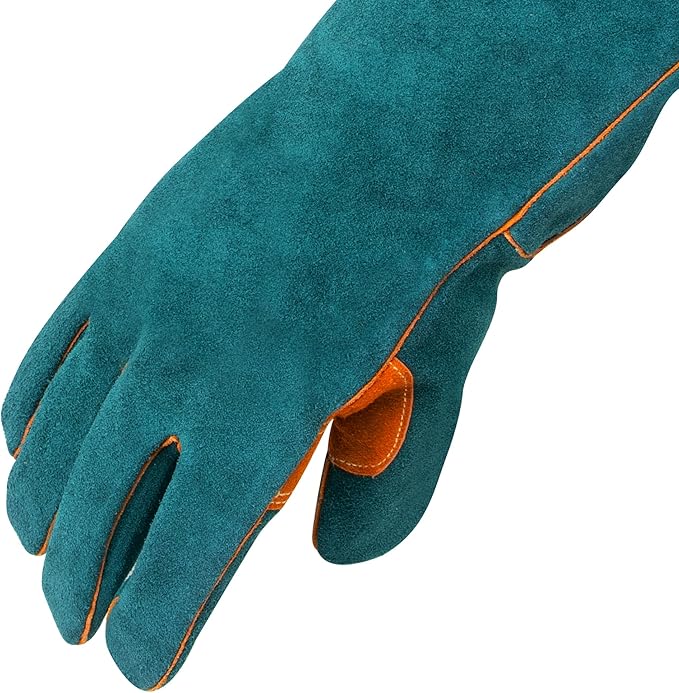 BEETRO 932℉ Heat Resistant Forge/Mig/Stick Welding Gloves for Oven/Grill/Fireplace/Furnace/Stove/Pot Holder/Wood Burner