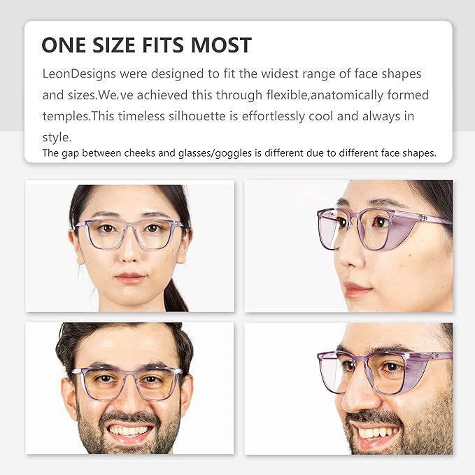 Anti-Fog Safety Glasses for Women | ASIN Z87.1 Safety Glasses for Men | Blue Light Blocking Safety Goggles (Square lilac)