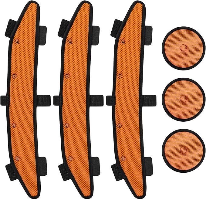 Hard Hat Top Pads and Sweatbands for Safety Helmet, Washable Hard Hat Cooling Liner Accessories Set, Suspension Sweat Band Replacement, Reusable Inserts Headband, Orange, 6 PCS