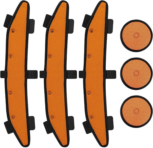 Hard Hat Top Pads and Sweatbands for Safety Helmet, Washable Hard Hat Cooling Liner Accessories Set, Suspension Sweat Band Replacement, Reusable Inserts Headband, Orange, 6 PCS