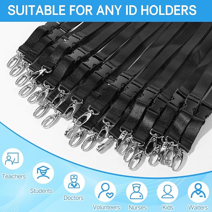 Windyun Break Away Lanyards for ID Badges and Keys Neck Strap with Quick Release Buckle Name Tag Detachable Lanyards