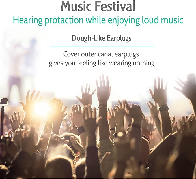 New Noise Cancelling Ear Plugs Acousdea Cooling Reusable Moldable Silicone Ear Plugs, Waterproof, Suitable for Camping, Outdoor Activities, Noise Cancelling up to 40 dBSPL, 3 Pairs