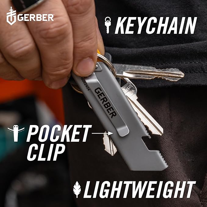 Gerber Gear EAB Slim Compact Utility Knife, Clips to Pocket or Keychain with Replaceable Blade with Bottle Opener for Everyday Carry, EDC Gear with Box Cutter Retractable, Silver