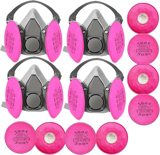 Reusable Half Face Cover - Respirator Mask with Filters for Painting, Dust, Welding, Resin, Fume and Organic Vapor Gas