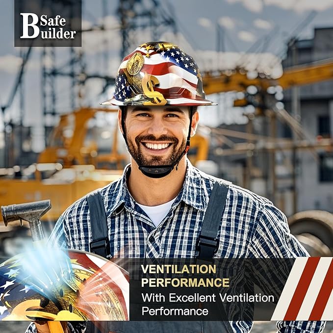 SBD-G1C Construction Full Brim Safety Helmet HDPE Hard Hat Vented Hardhats Sunshade Carbon Fiber Pattern Industrial Work Certified ANSI/ISEA Z89.1