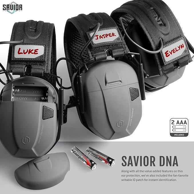 Savior Equipment Apollo Electronic Earmuffs For Shooting w/Gel Ear Pads, 24dB NRR, Noise Cancelling Ear Protection Headset